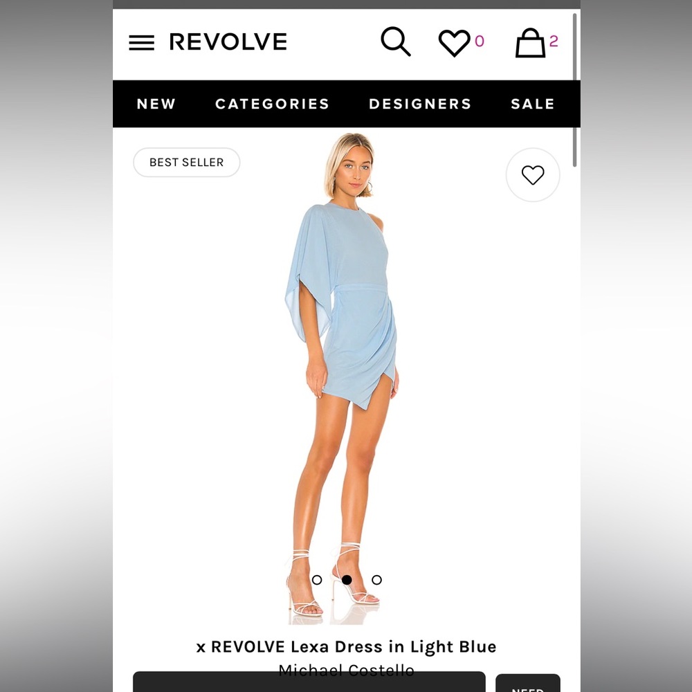 Michael Costello X REVOLVE LEXA DRESS IN LIGHT BLUE size XS worn once - Picture 2 of 3
